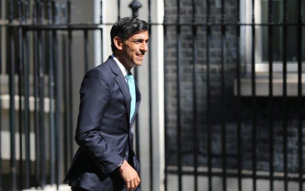 Chancellor of the Exchequer Rishi Sunak arrives in 10 Downing Street.