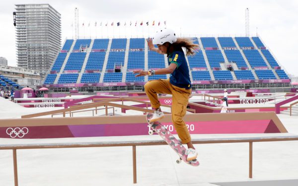okyo 2020 Olympic Games Skateboarding 13 - year - old Brazilian athlete Rayssa Leal , won the silver medal and became the youngest athlete to win an Olympic medal