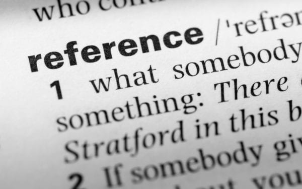 Dictionary definition of the word reference