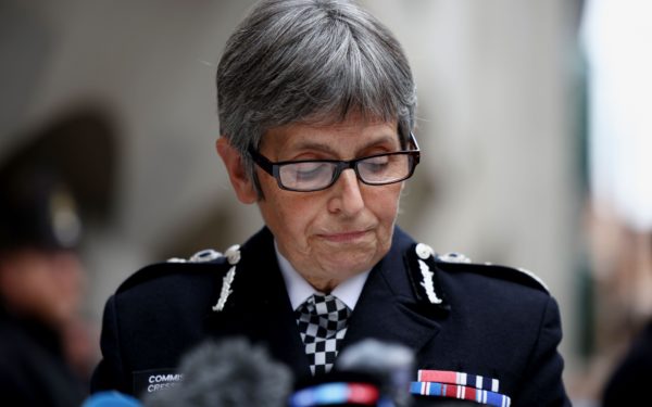 Metropolitan Police Commissioner Cressida Dick delivers a statement