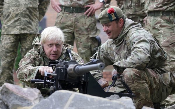 21/07/2022. London, United Kingdom. Prime Minister Boris Johnson visits Ukrainian troops. Prime Minister Boris Johnson visits Ukrainian troops being trained by British Armed Forces in North Yorkshire. Picture by Andrew Parsons / No 10 Downing Street