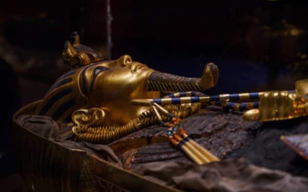 Madrid Spain; January / 22/2020 Exhibition in Madrid (Spain), with replicas of original Egyptian pieces, dedicated to Tutankhamun.
