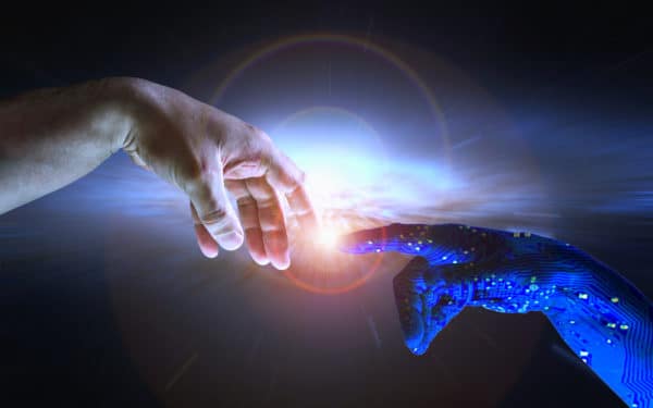 Ai hand touches human hand, future of human species?
