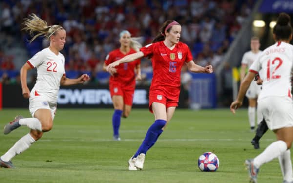 Rose Lavelle of USA and Beth Mead of England during the FIFA Women's World Cup, football goals