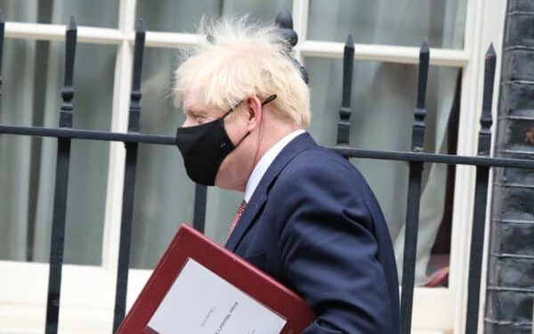 Boris Johnson leaving Downing Street, October 2020.