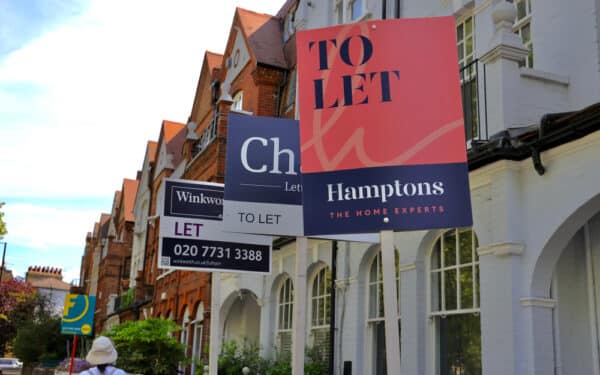 Row of properties amid fall in house prices