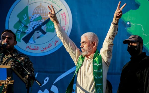 Hamas leader, Yahya Sinwar, holds rally in the Gaza Strip