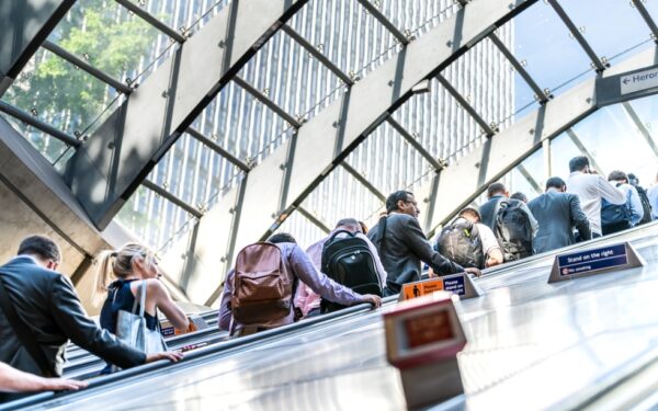 Commuters on escalator amid large rise in people claiming disability benefits