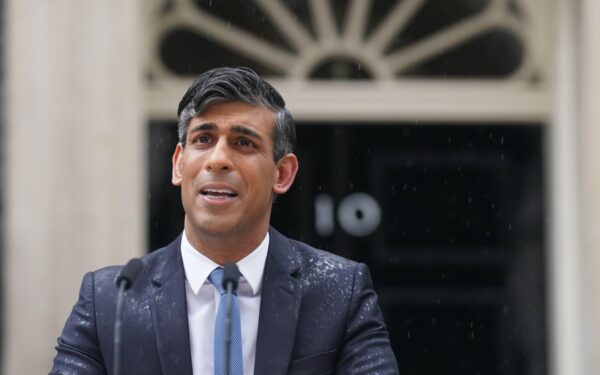 Prime Minister Rishi Sunak issues a statement outside 10 Downing Street, London, after calling a General Election for July 4.