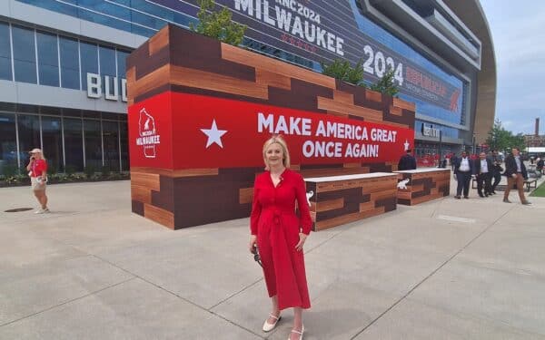 Liz Truss in Milwaukee for the Republican Convention (via X)