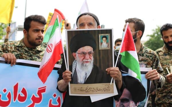 Iranians protest against Israel on Quds Day in Tehran (via Shutterstock)