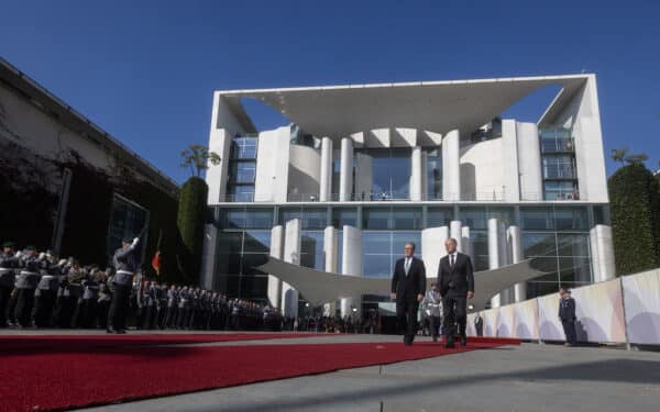 Keir Starmer and Olaf Scholz in Berlin, Germany (via Number 10)