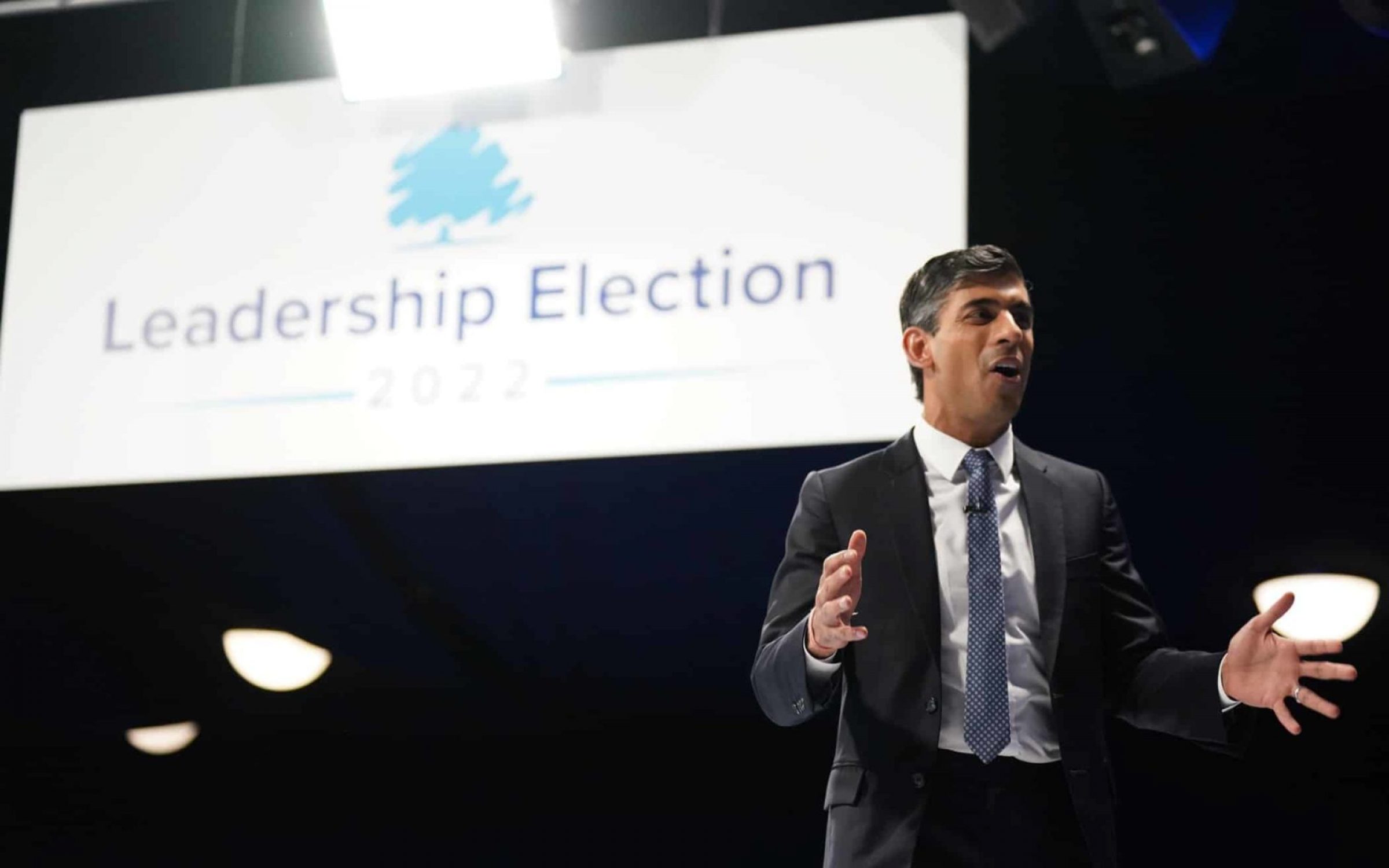 Conservative leadership candidate Rishi Sunak speaking at a hustings event at the Pavilion conference centre at Elland Road in Leeds. Picture date: Thursday July 28, 2022.