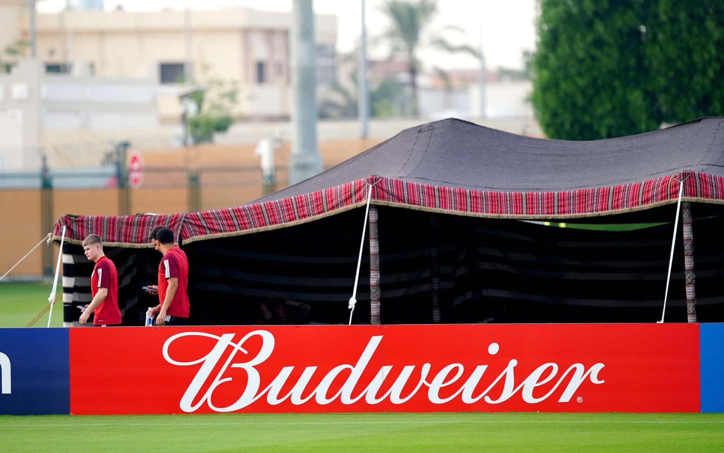 A general view of a Budweiser advertisement board at the Al Sadd Sports Club, Doha. The sale of alcohol to fans at World Cup stadiums in Qatar has been banned with just two days to go until the tournament kicks off. Fans will no longer be able to buy Budweiser, which would have been the only alcoholic beverage available to fans due to its sponsorship of FIFA. Picture date: Friday November 18, 2022