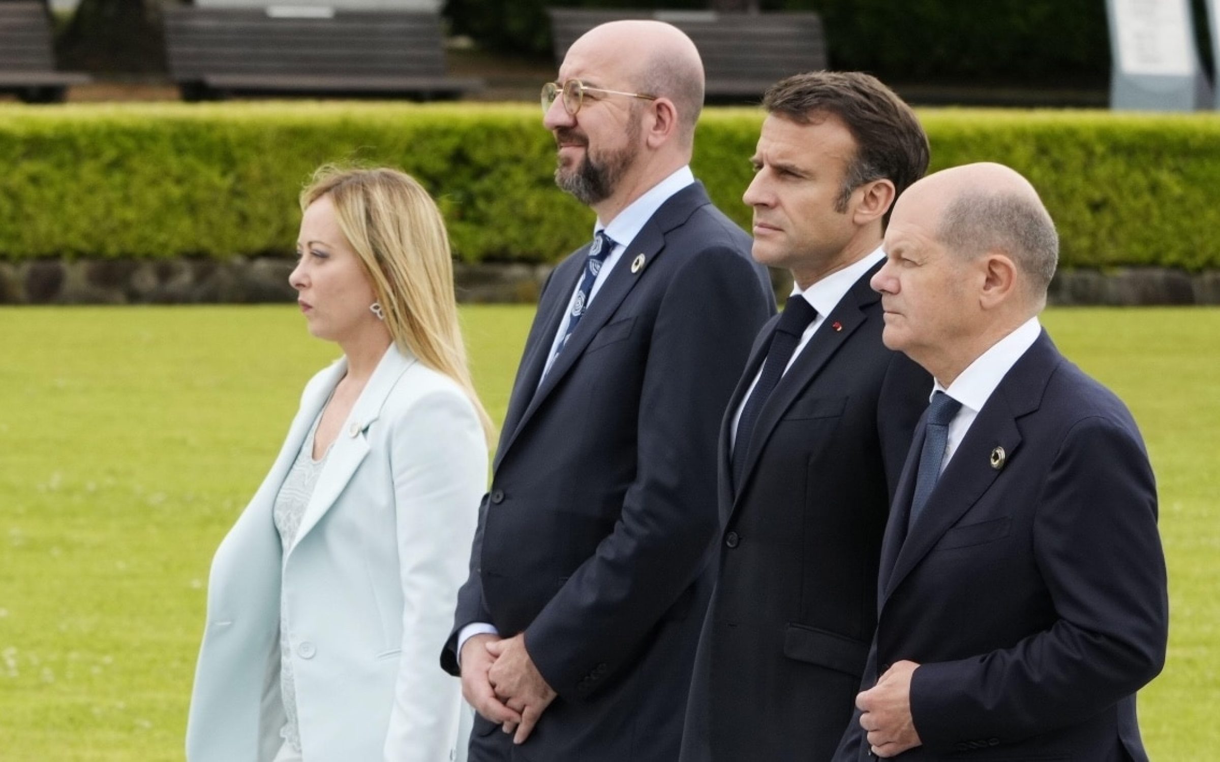 Italian Prime Minister Giorgia Meloni, European Council President Charles Michel, French President Emmanuel Macron and German Chancellor Olaf Scholz (ZUMA Press, Inc. / Alamy)