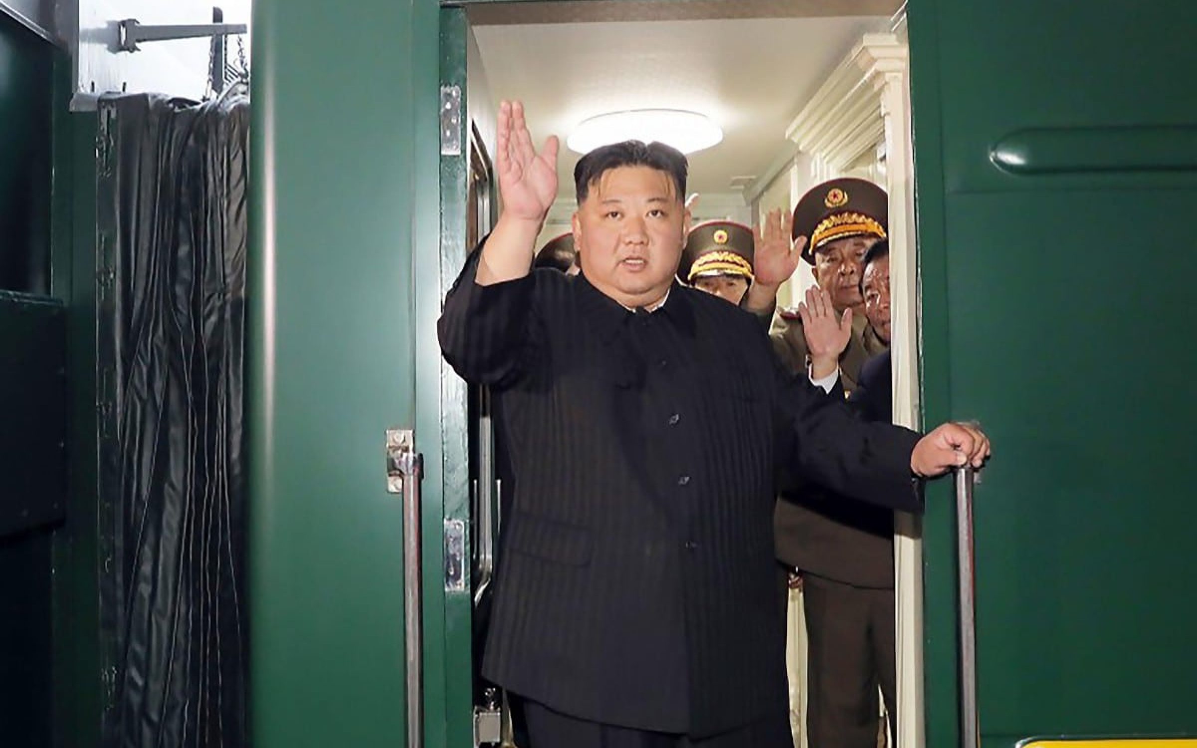 North Korean Leader Kim Jong-un departs on train from Pyongyang Station heading to Russia to meet with Russian President Vladimir Putin, on September 11, 2023, Pyongyang, North Korea.