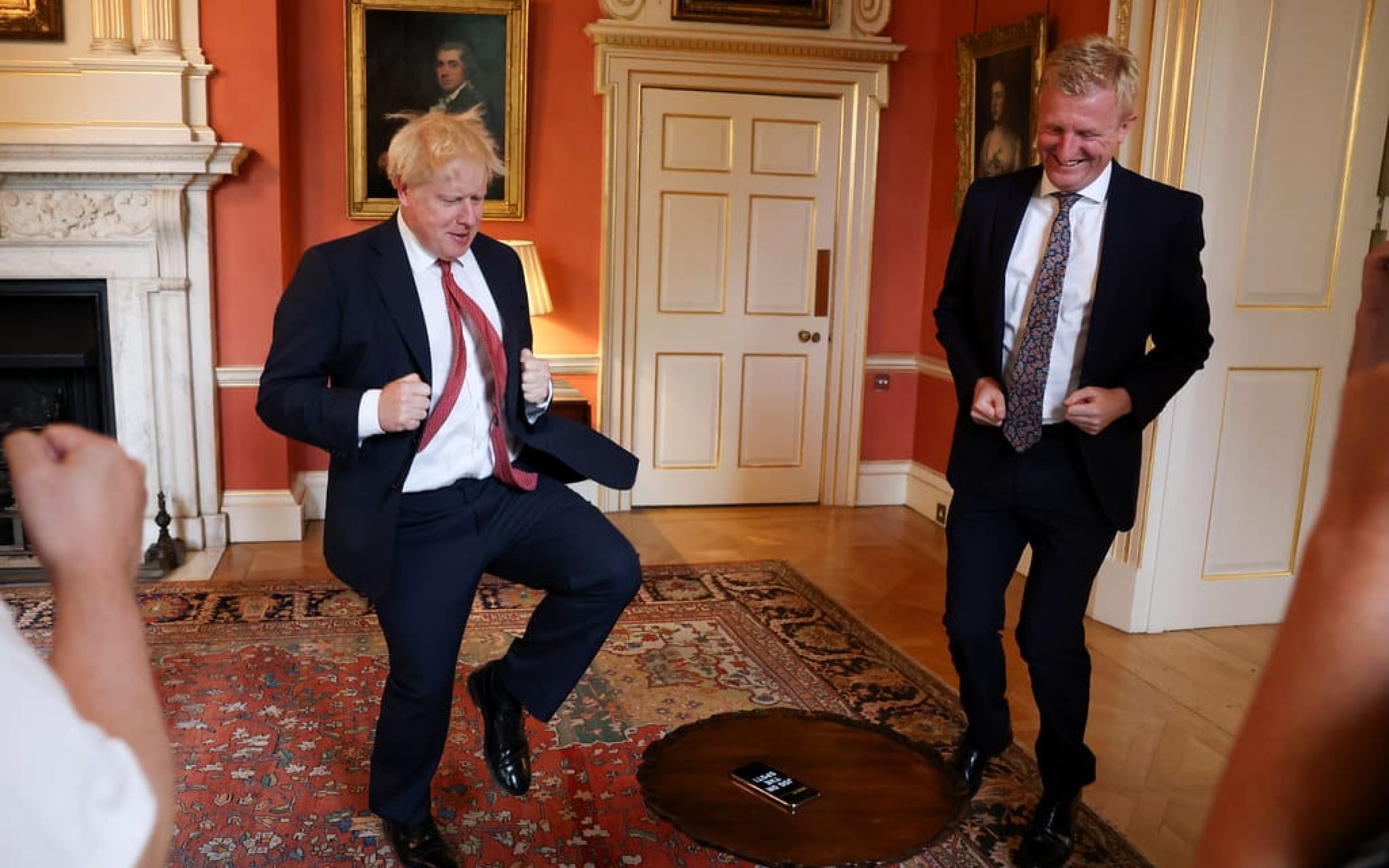 Boris Johnson and Oliver Dowden, the former Conservative party chairman.