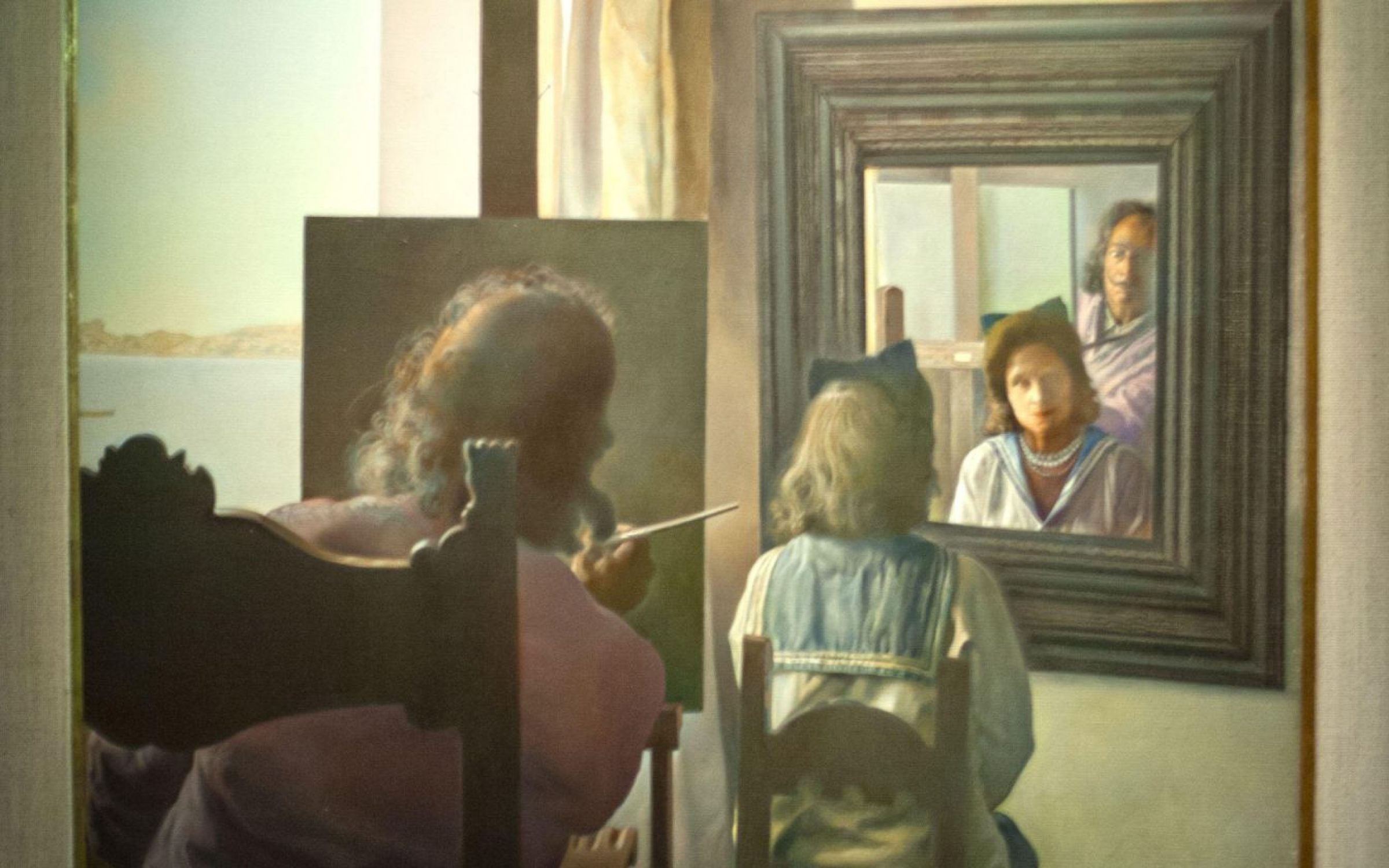 Dalí Theatre and Museum. Portrait of a portrait painter. Salvador Dali: Self Portrait, from Behind Gala, reflected in Mirror.
