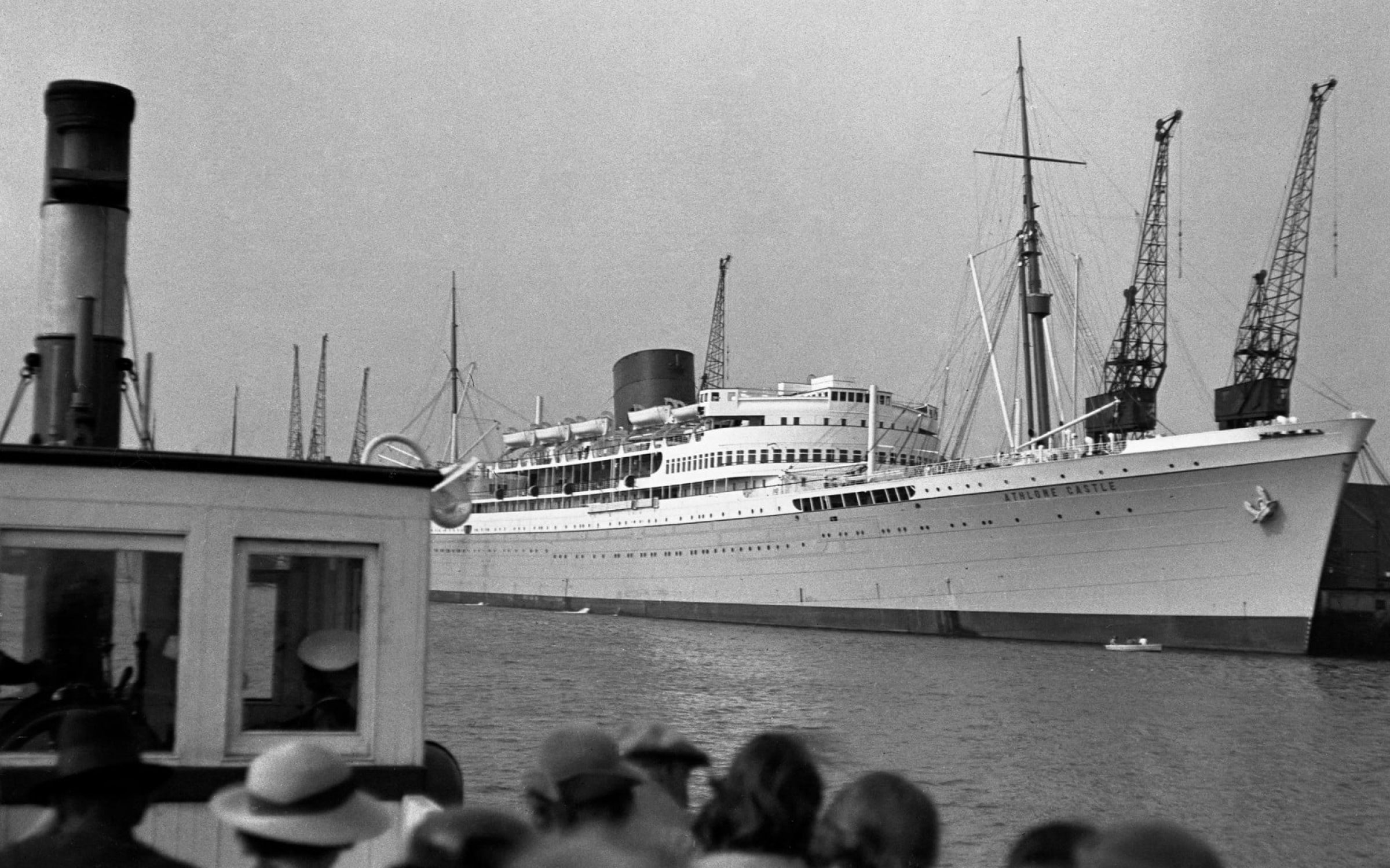 Union Castle liner in Southampton, England, a boat which carried immigrants from South Africa to Britain