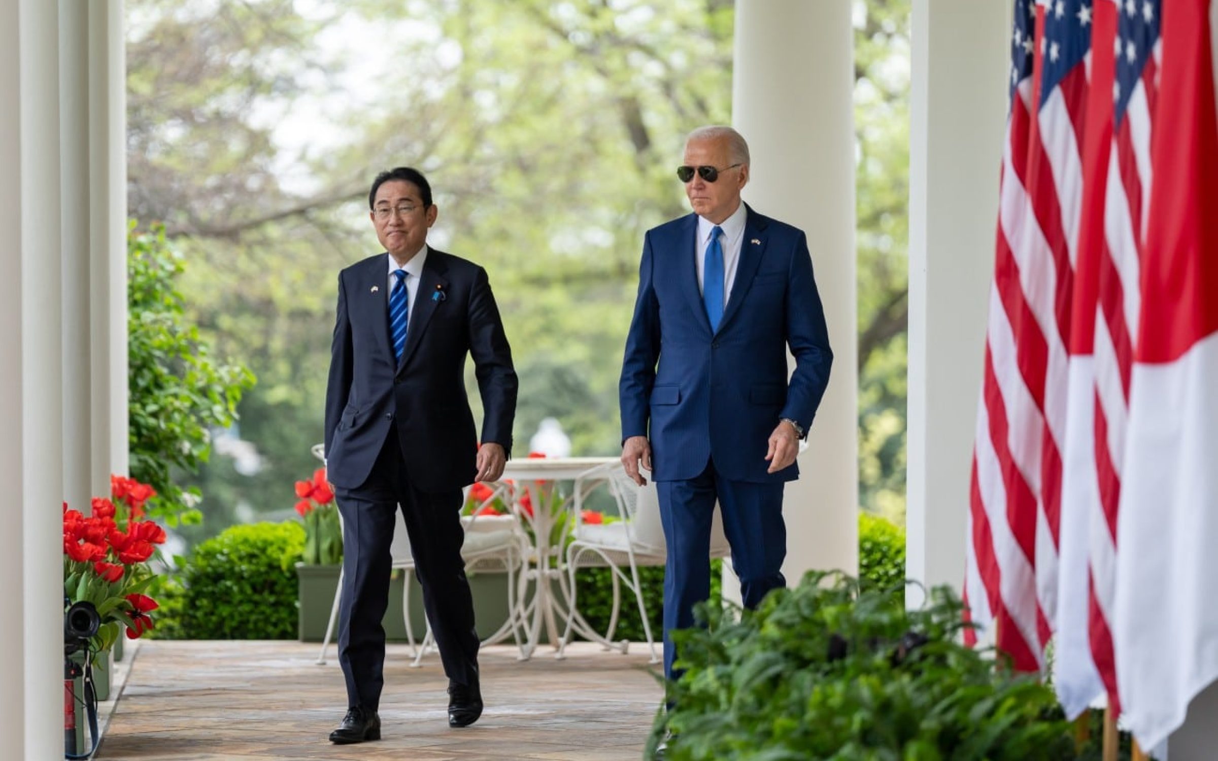 Japan's Prime Minister Fumio Kishida with US President Joe Biden