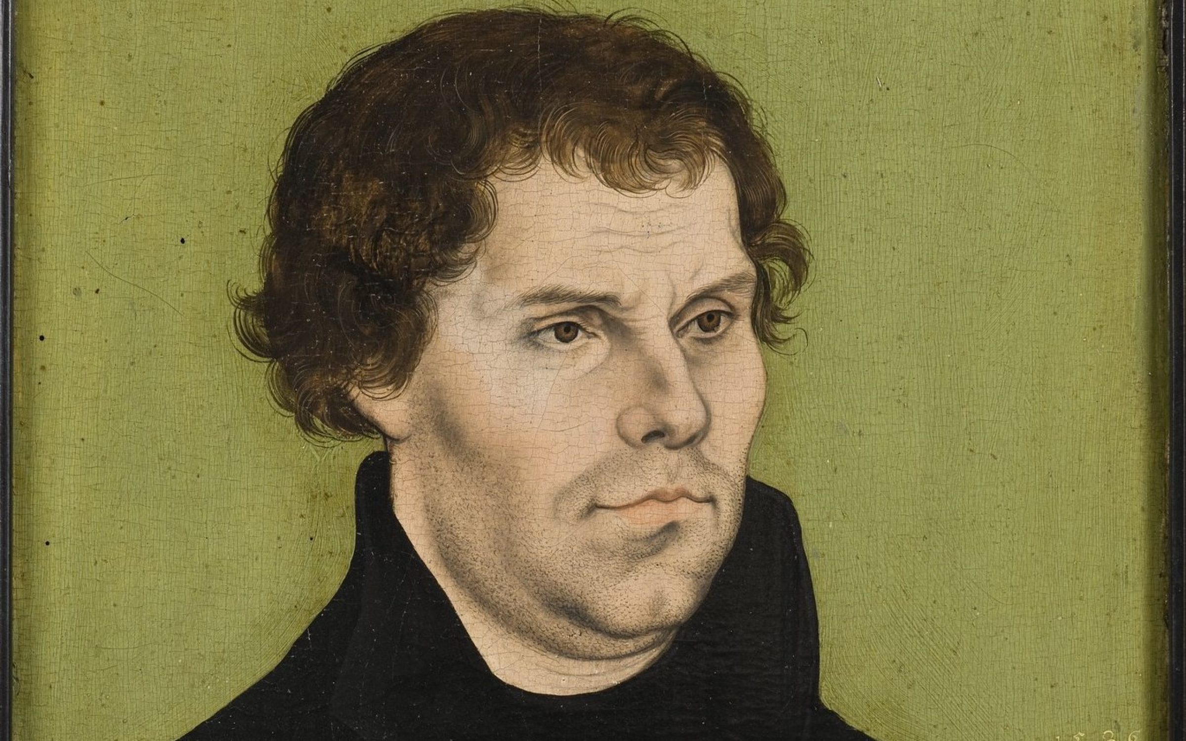 Portrait of Martin Luther (1525) by Lucas Cranach the Elder (1472–1553), Oil and tempera on panel (via wikimedia)