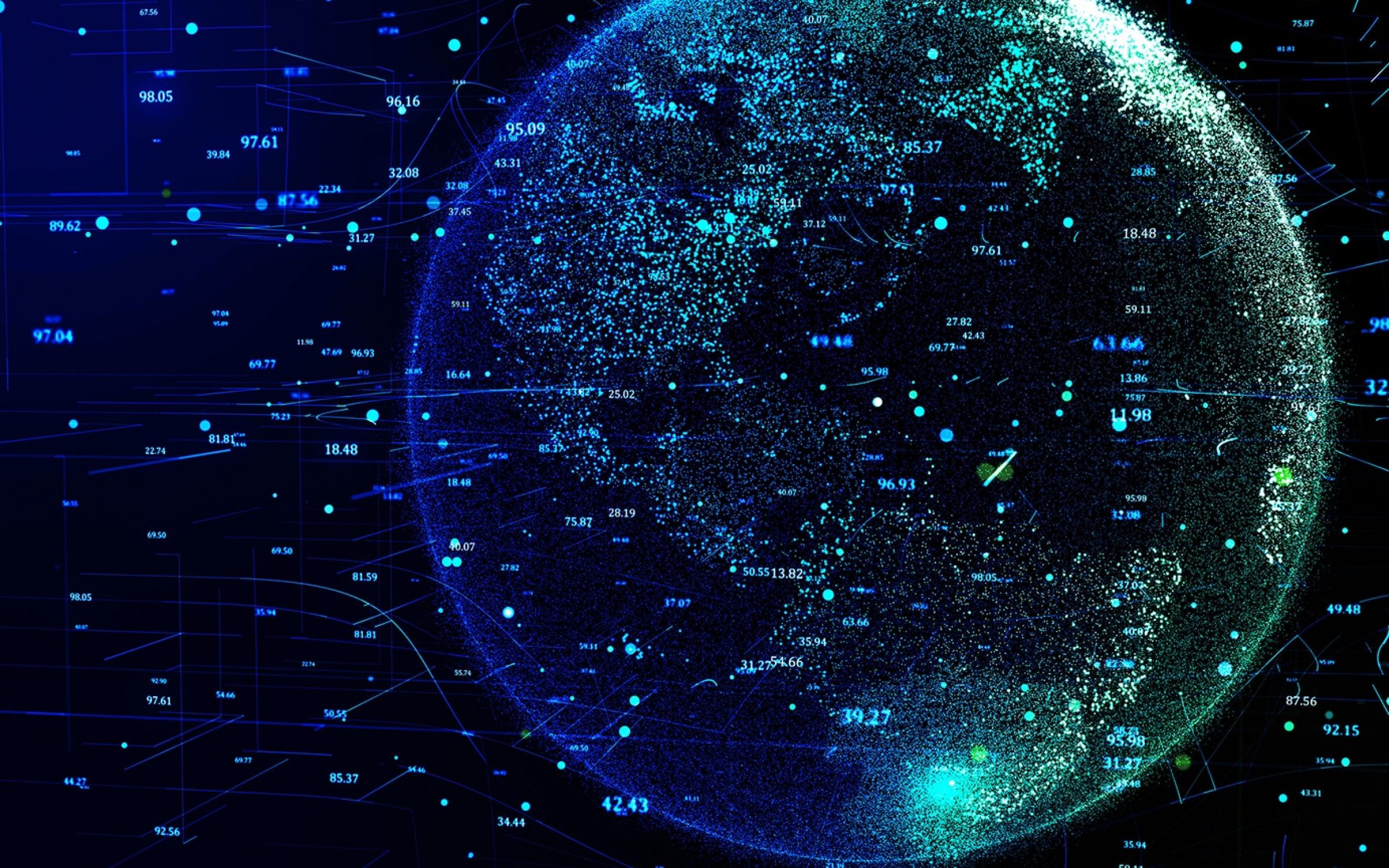 R9B2PK Blue Planet Earth rotating in global futuristic cyber network