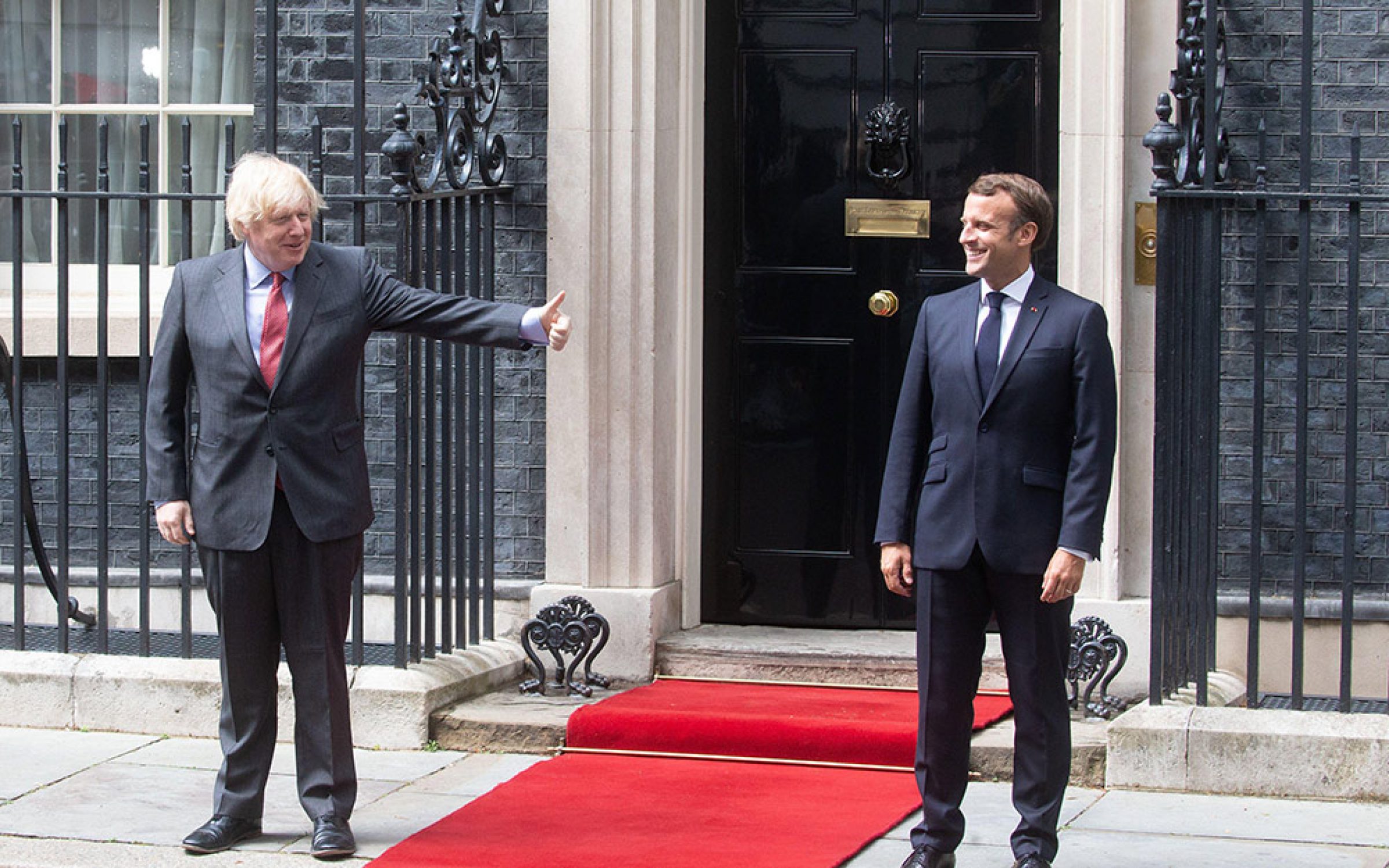Macron with Boris outside 10 Downing Street