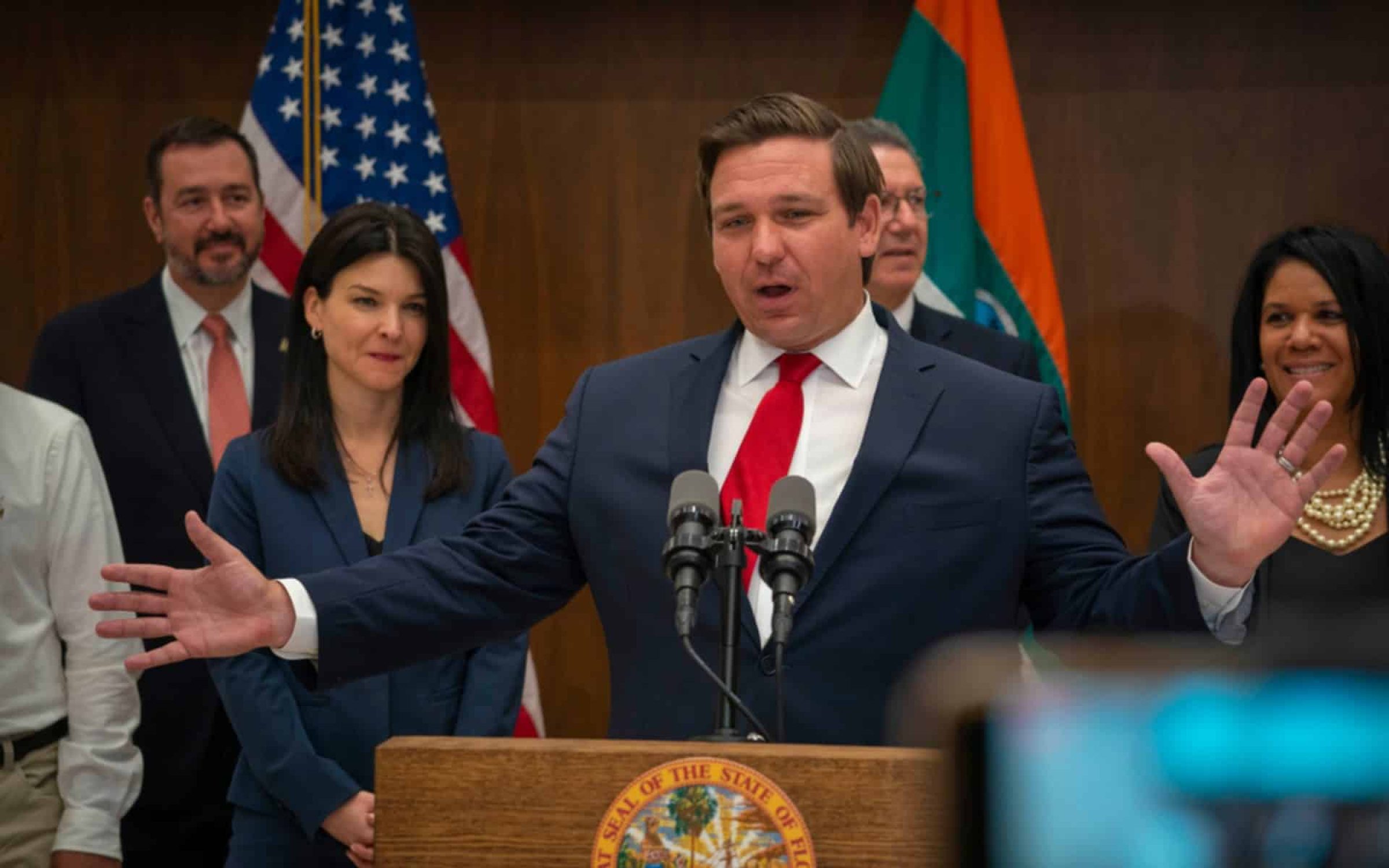 MIAMI, FLORIDA / UNITED STATES - MARCH 27, 2019: Governor Ron DeSantis appoints Michelle Alvarez Barakat and Tanya Brinkley as judges to Miami’s Eleventh Judicial Circuit Court.