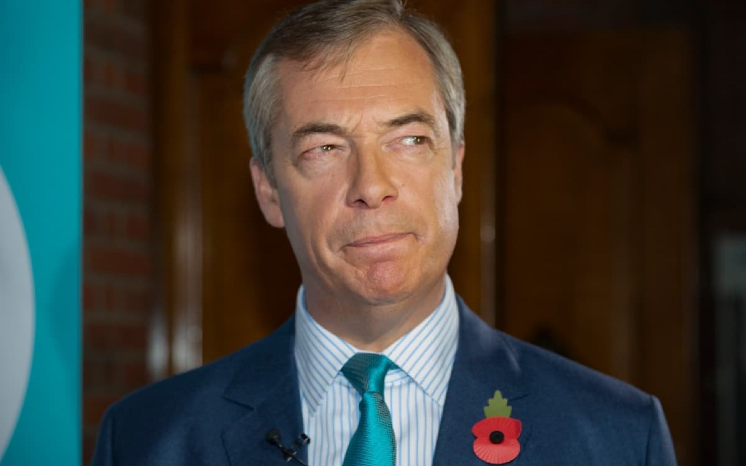 London - UK November 1 2019. Brexit Party leader Nigel Farage speaking at the launch of the Brexit Party's manifesto today in Central London.