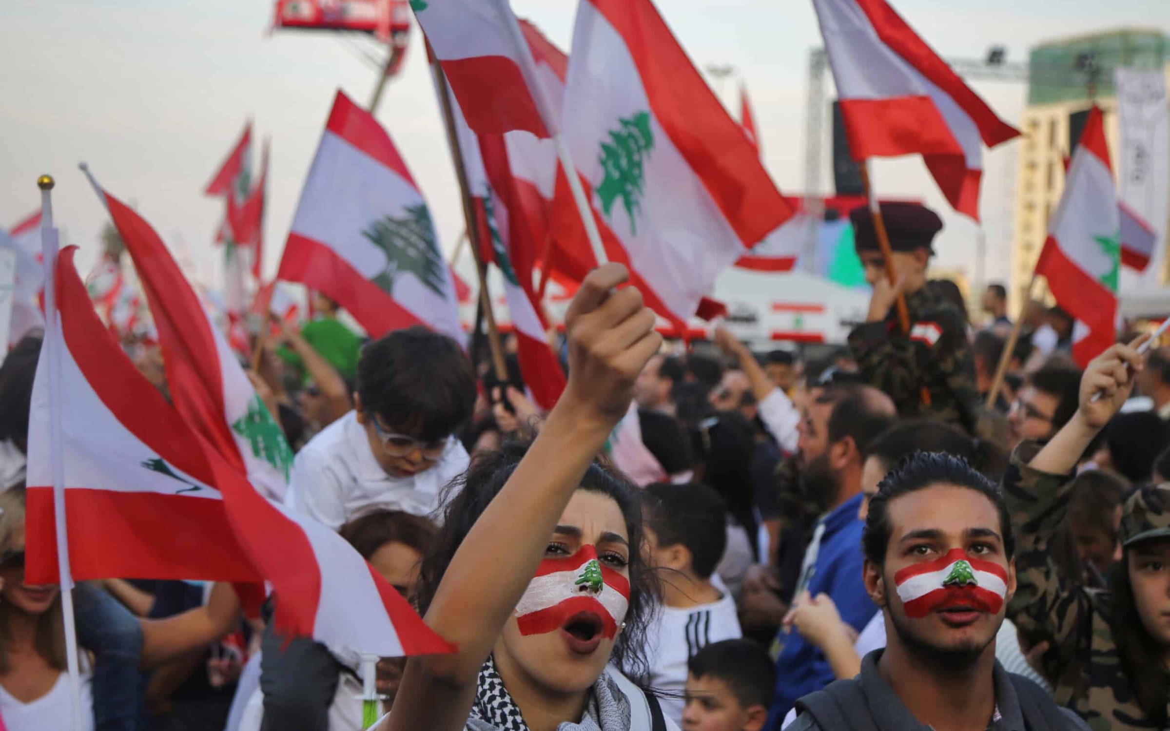 Lebanon protest Karim Naamani (via Shutterstock)