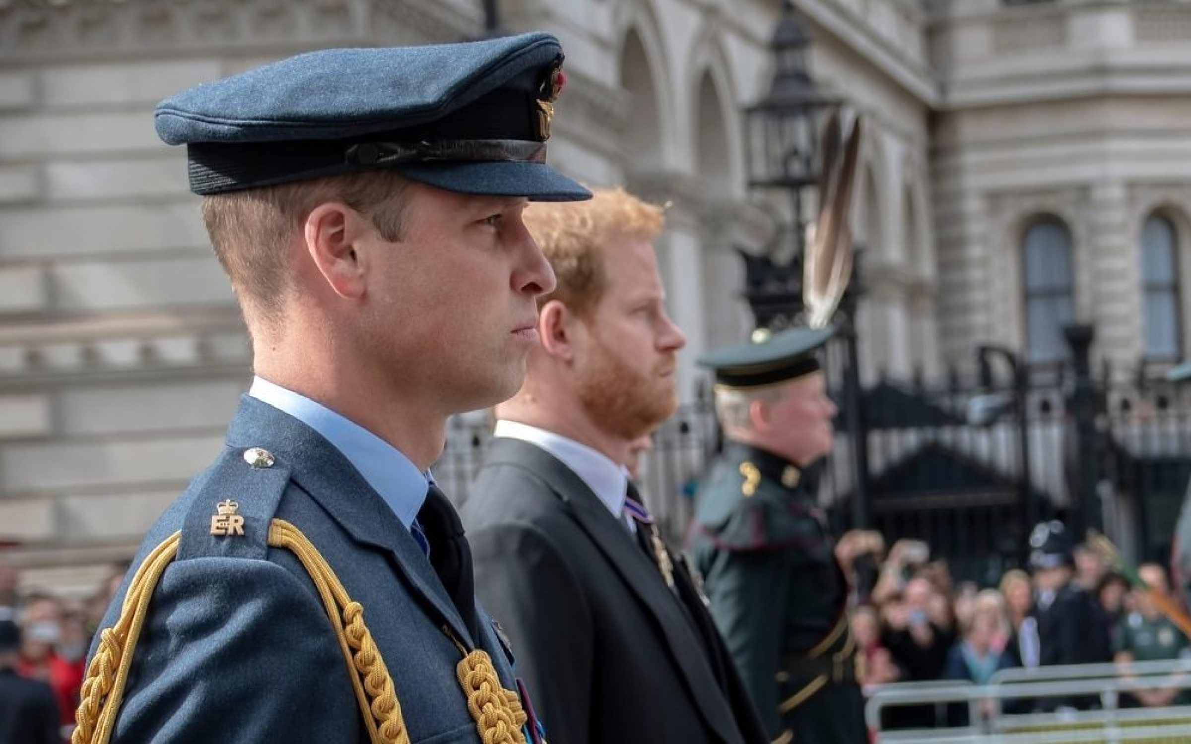 Prince Harry and Prince William at the state funeral of her majesty queen Elizabeth II