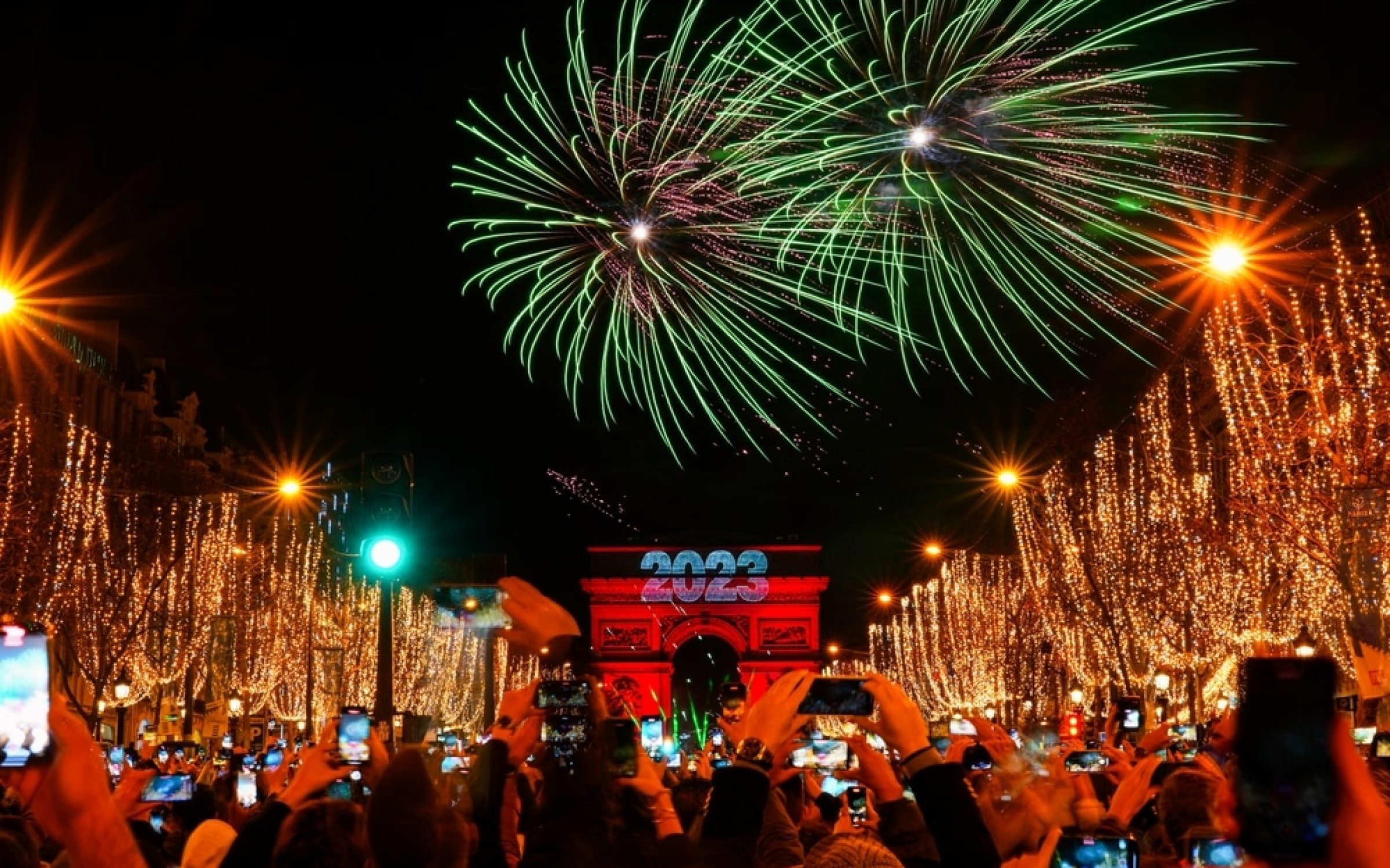 New Year's fireworks Paris