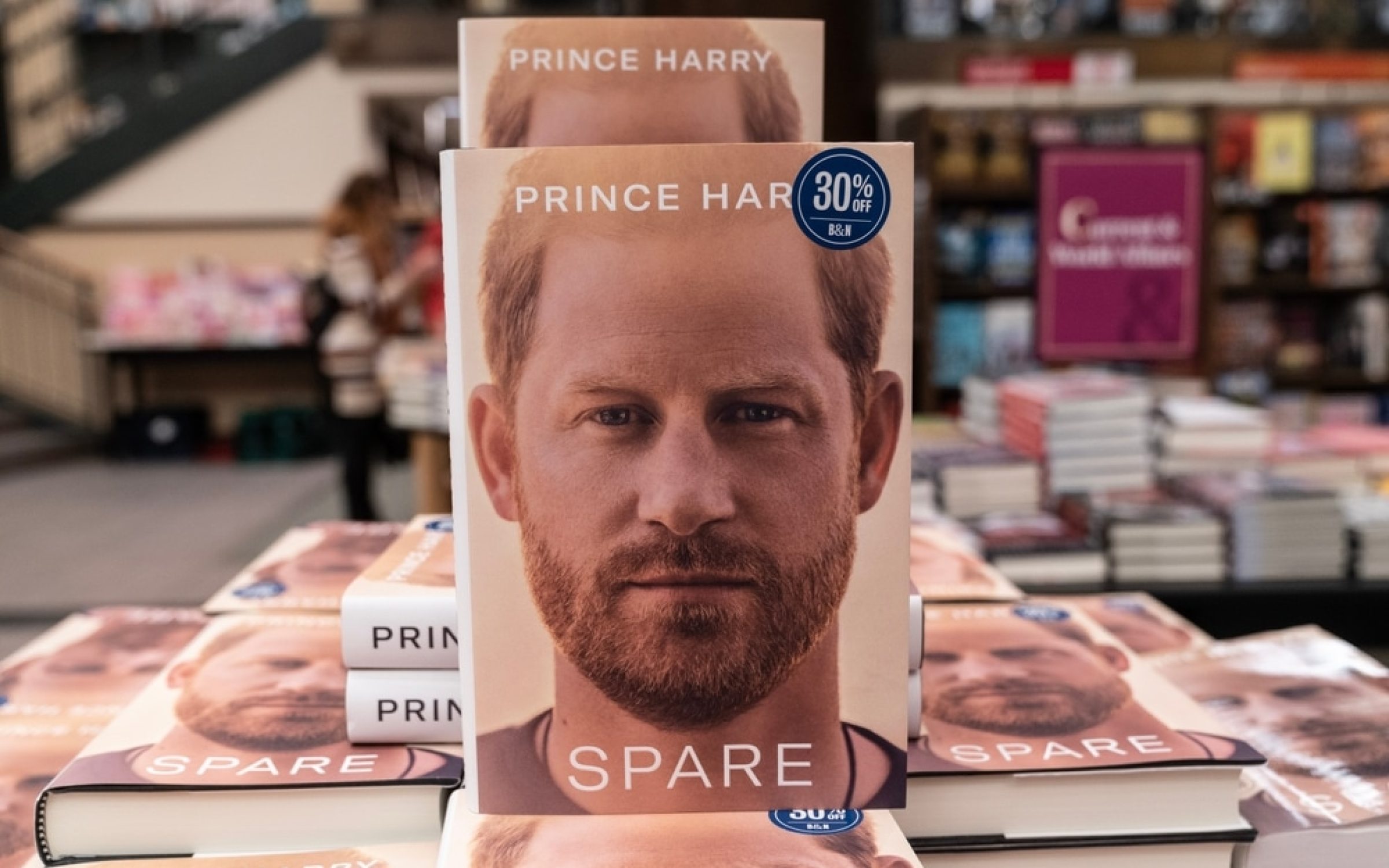 Prince harry's book Spare in bookshop