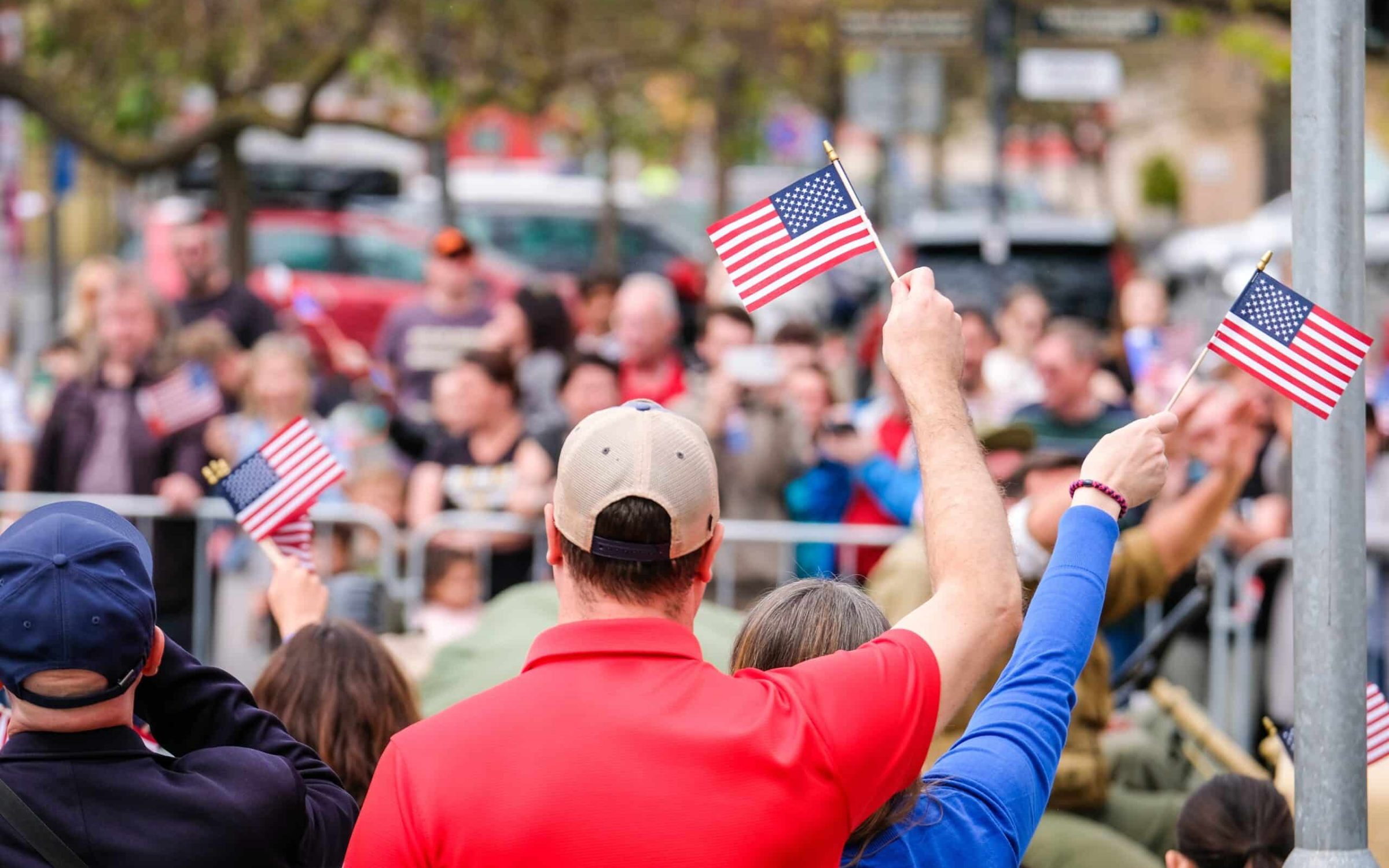 Americans flag at rally