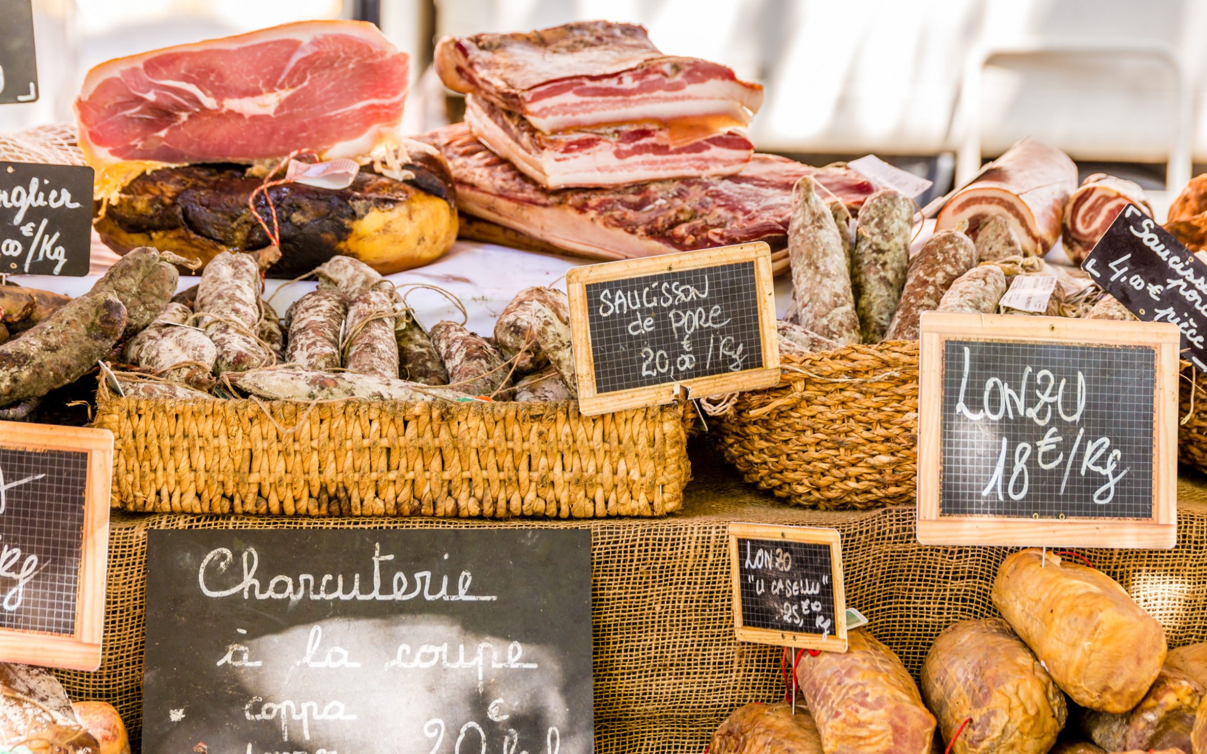 pancetta in a french market